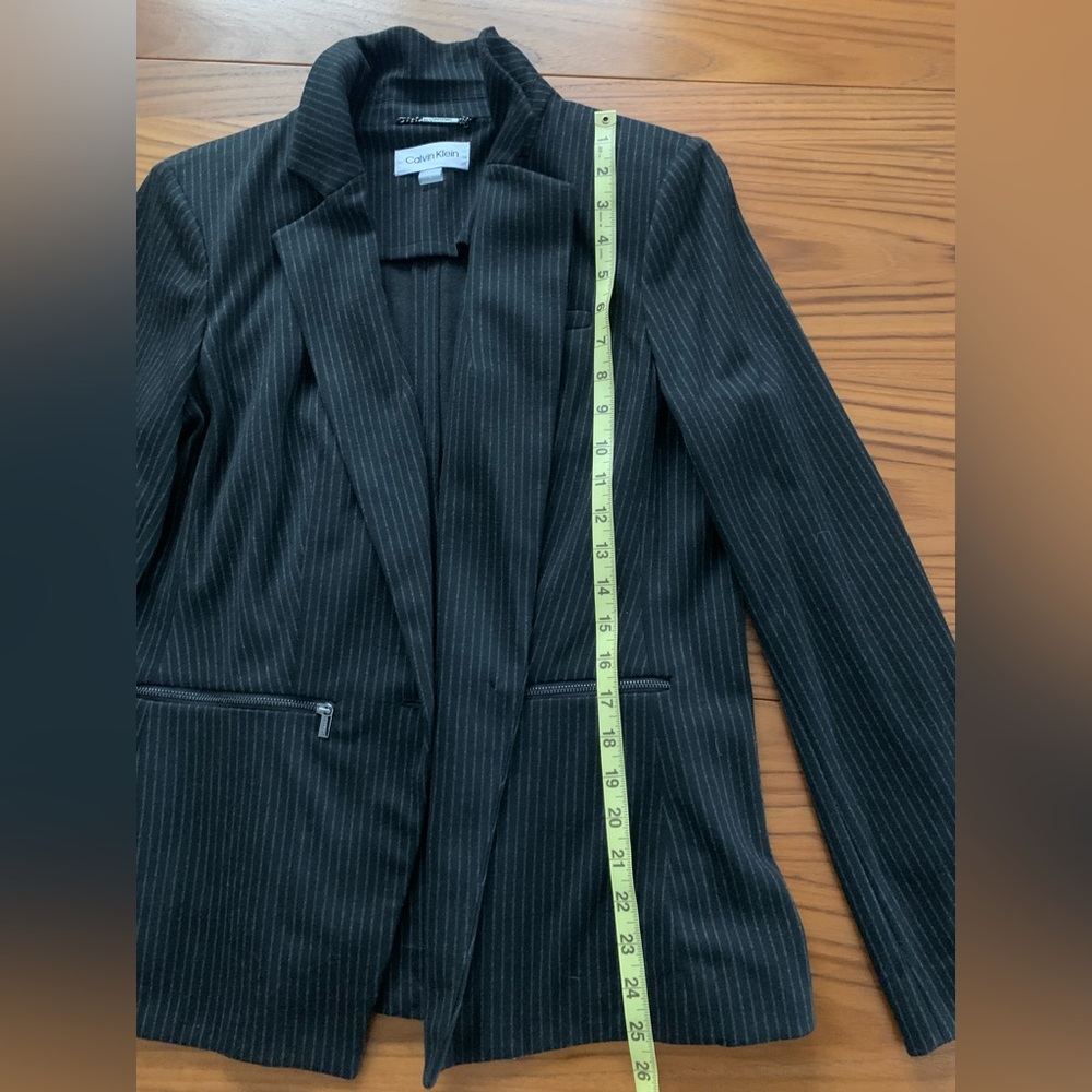 NWT Calvin Klein Women's Black Pinstripe Blazer Jacket - Picture 6 of 16